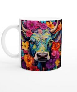 Färgsprakande Blomko – Keramisk Mugg för Konstälskaren