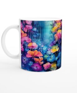 Färgsprakande Blomsterdröm Keramisk Mugg – Konstnärlig Elegans för Din Vardag