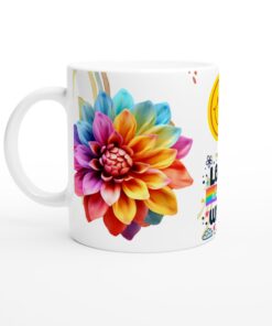 Keramisk mugg – Sprudlande Färgexplosion och 'Love Always Wins' Budskap