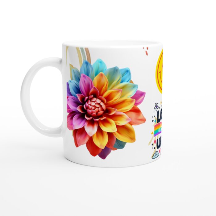 Keramisk mugg – Sprudlande Färgexplosion och 'Love Always Wins' Budskap
