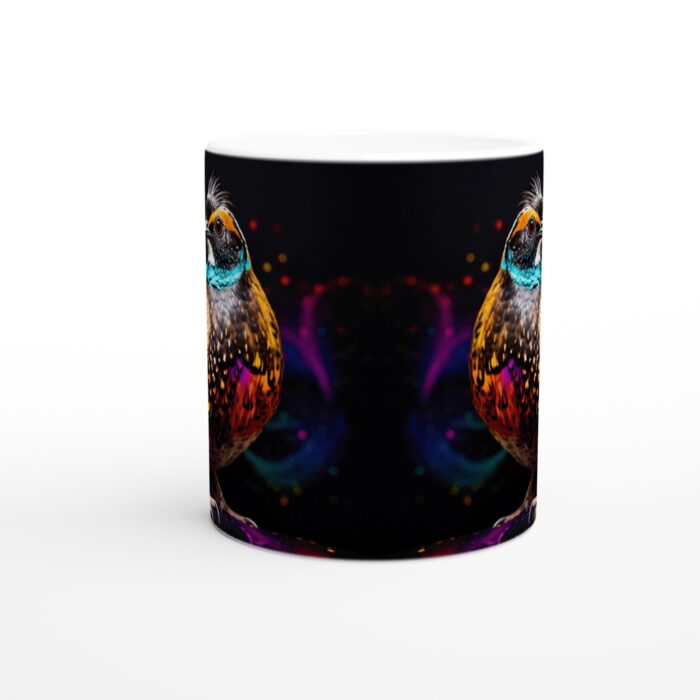 Färgsprakande Fågel Mugg – Unik 11oz Keramisk Kaffemugg med Konstfullt Tryck