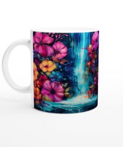 Keramisk mugg – tropisk blomsterprakt för en färgstark vardagsfavorit