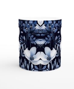 Blåblommig Akvarellmugg - 11oz Keramisk Mugg med Elegant Design