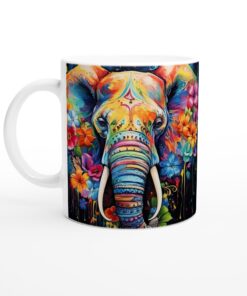 Färgsprakande Elefant Mugg – En Keramisk Favorit för Livfulla Stunder