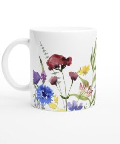 Keramisk mugg – Handmålad Akvarell Blomsterdröm