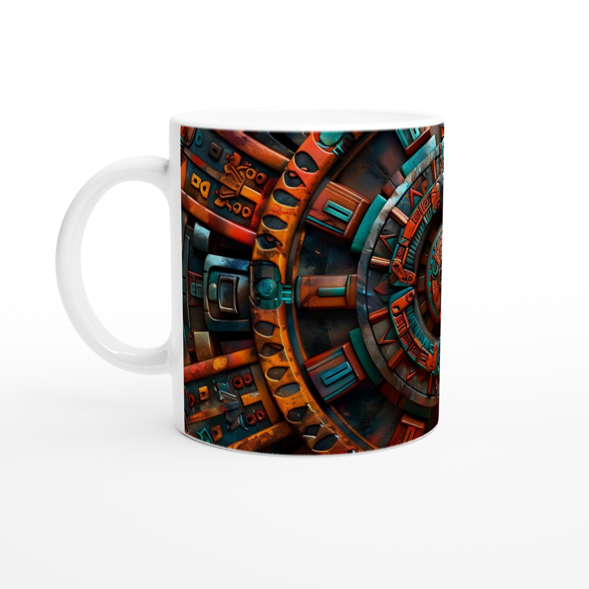 Aztec Inspired Keramisk Mugg – 11Oz Vit Mugg Med Levande Mosaikdesign Alla Produkter Mugglagret.se Aztec Inspired Keramisk Mugg - 11Oz Vit Mugg Med Levande Mosaikdesign - Bild 1