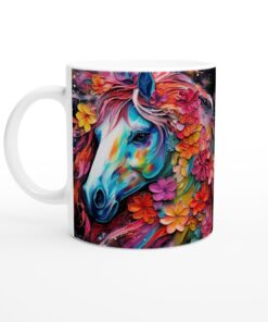 Färgsprakande Häst Keramisk Mugg – Konstnärlig Vardagsfavorit för Kaffe och Te