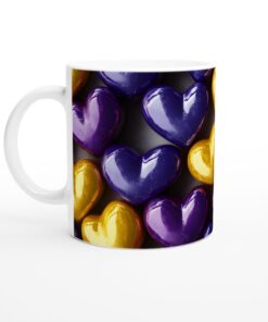 Kärlek i Guld & Lila Keramisk Mugg - 11oz