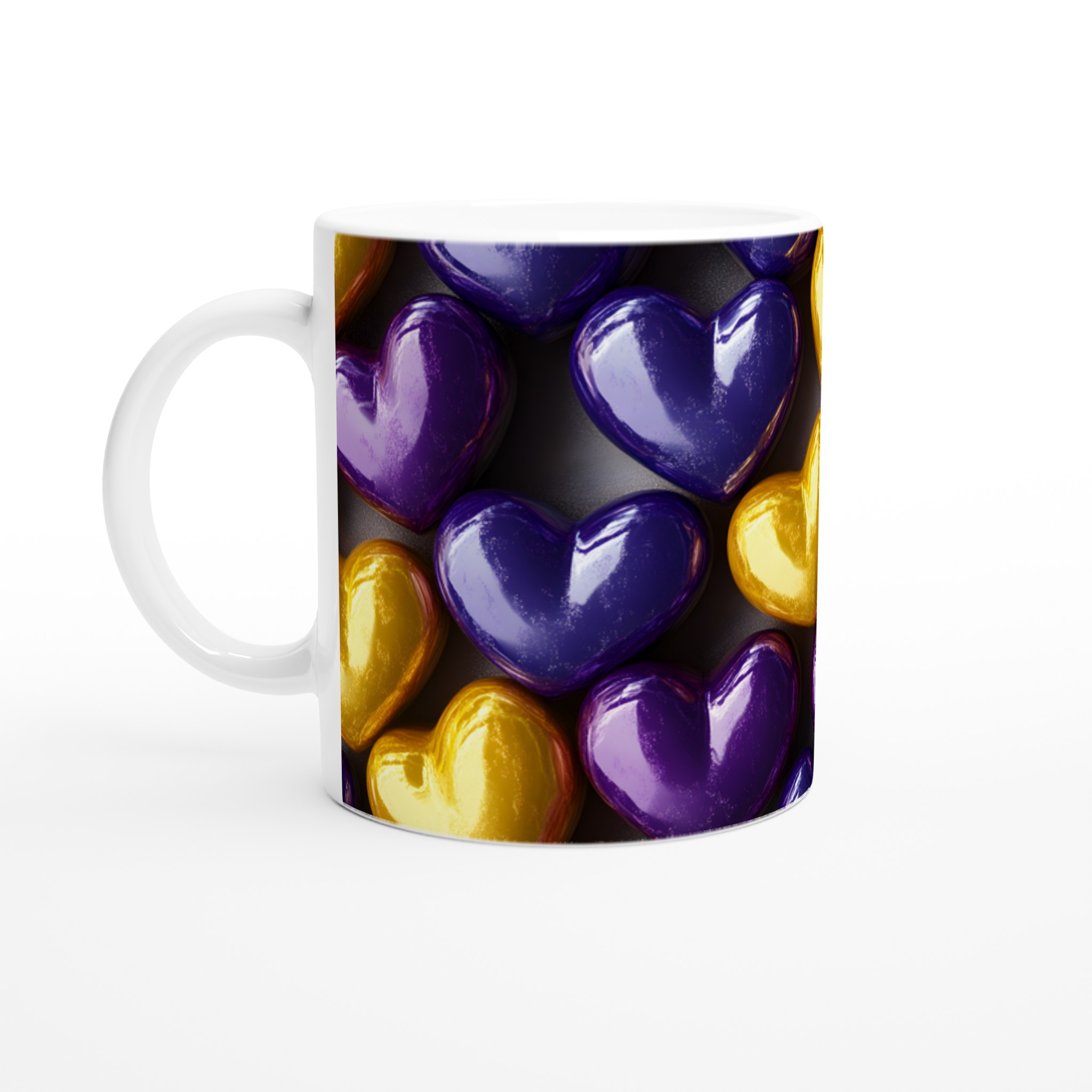 Kärlek i Guld & Lila Keramisk Mugg - 11oz