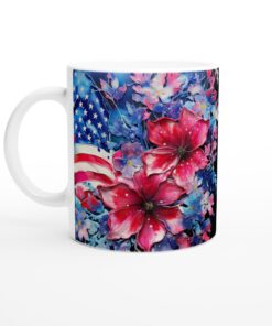 Keramisk mugg – Blomstrande Patriotism med levande 3D-effekt