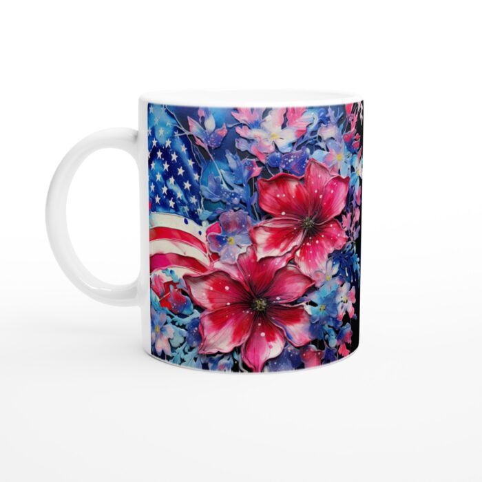 Keramisk mugg – Blomstrande Patriotism med levande 3D-effekt