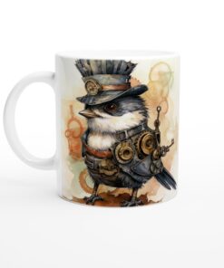 Steampunk Fågelmugg – Unik Keramisk Mugg för Kaffe- och Teälskare