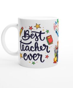 “Best Teacher Ever” – Färgsprakande Keramisk Mugg för Världens Bästa Lärare
