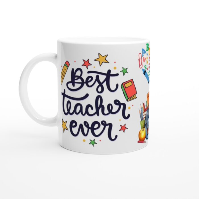 “Best Teacher Ever” – Färgsprakande Keramisk Mugg för Världens Bästa Lärare