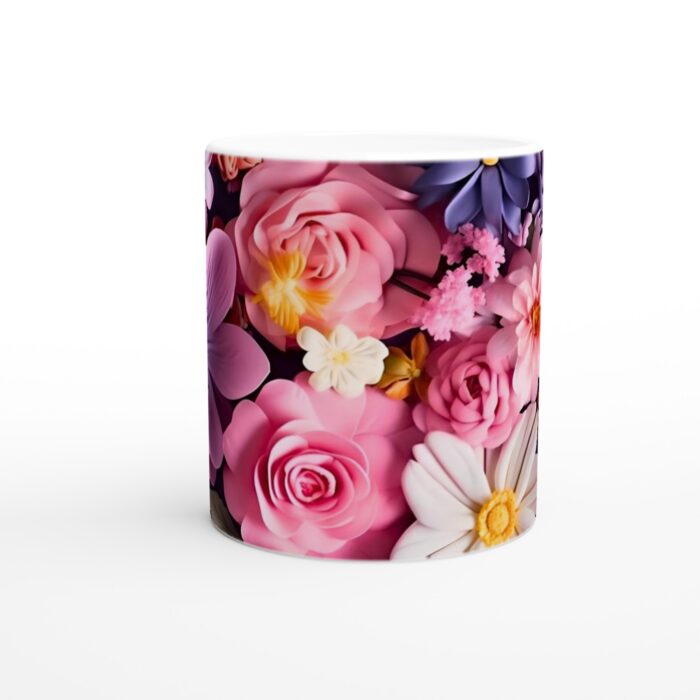 Blomstrande Keramisk Mugg 11oz - Pastellblommor för Färgstarka Kaffestunder