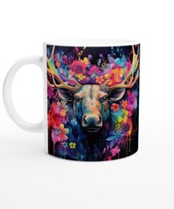 Färgsprakande Älg Keramisk Mugg – Konstnärlig vardagsfavorit