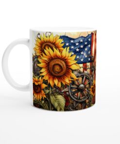 Amerikansk Solros Keramisk Mugg – Rustik Charm för Ditt Morgonkaffe