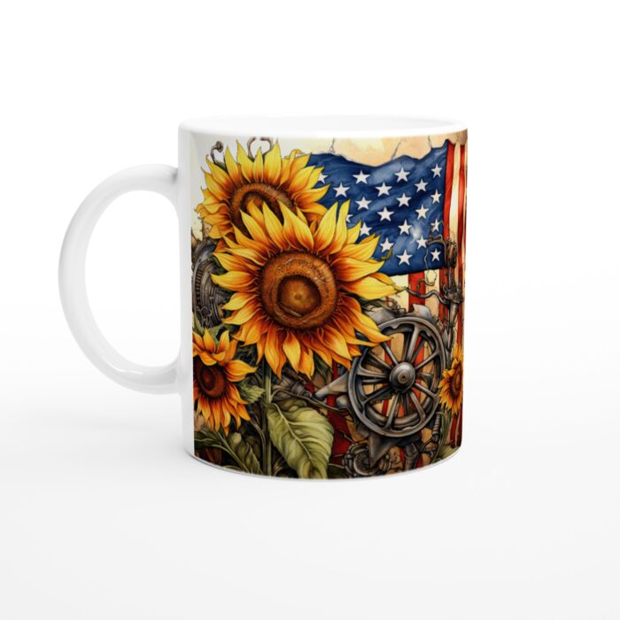 Amerikansk Solros Keramisk Mugg – Rustik Charm för Ditt Morgonkaffe