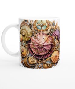 Steampunk Shells Keramisk Mugg – Unik Design för Kaffe- och Teälskaren