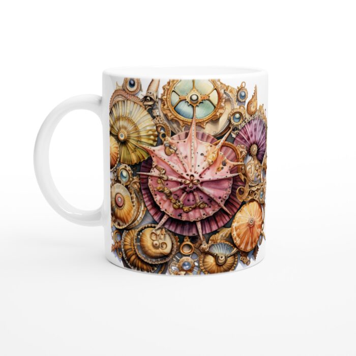 Steampunk Shells Keramisk Mugg – Unik Design för Kaffe- och Teälskaren