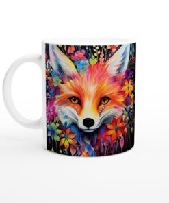 Färgsprakande Räv – Keramisk Mugg med Livfull Konst | Vardagsfavoriten för Alla Tillfällen