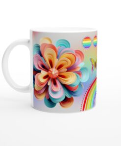Färgsprakande Regnbågsdröm Keramisk Mugg – Vardagsfavoriten för en Explosion av Glädje!