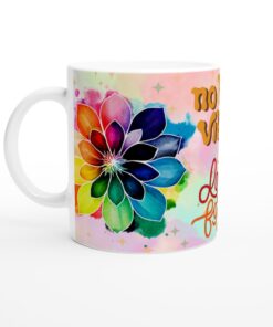 Mugg – "No Bad Vibes" blommig retro Keramisk mugg för vardagsglädje