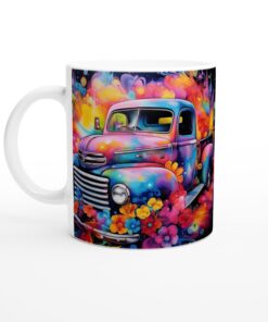 Retro Truck "Joyride" Keramisk Mugg – Färgglad Favorit för Kaffeälskaren