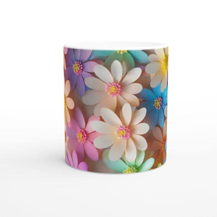 Pastellblommig 11 oz keramisk mugg - En färgglad explosion för din kaffepaus