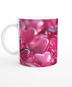 Rosa Kärlekshjärta Mugg - Romantisk Keramisk Mugg 11oz
