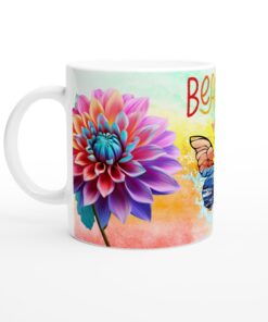 Färgsprakande Blomster Mugg – "Beautiful" Design för en Inspirerande Start på Dagen