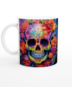 Färgsprakande Sugar Skull Keramisk Mugg – Vardagsfavoriten för Alla Tillfällen