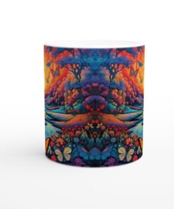 Psykedelisk Fjärilsdröm – Färgsprakande 11oz Keramisk Mugg