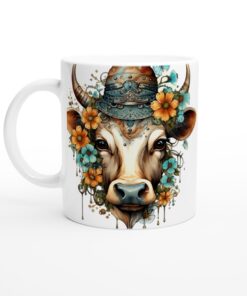 Steampunk Blomsterko Mugg – En Unik Keramisk Favorit för Vardagen