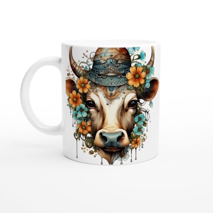Steampunk Blomsterko Mugg – En Unik Keramisk Favorit för Vardagen