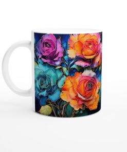 Keramisk Mugg – Konstnärliga Blommor i Akvarell för din Vardagsfavorit