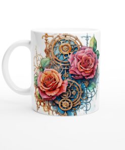Steampunk Rosmugg – Tidlös Skönhet med Gyllene Detaljer