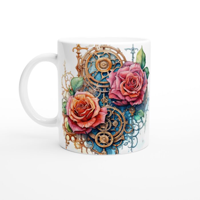 Steampunk Rosmugg – Tidlös Skönhet med Gyllene Detaljer