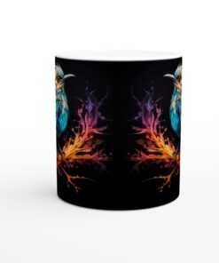 Färgsprakande Fågelkonst Keramisk Mugg - 11oz Vit Mugg med Levande Design