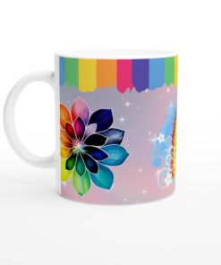 Färgglad Keramisk Mugg – Konstnärlig Blomsterglädje för din Kaffe- & Tebrygd