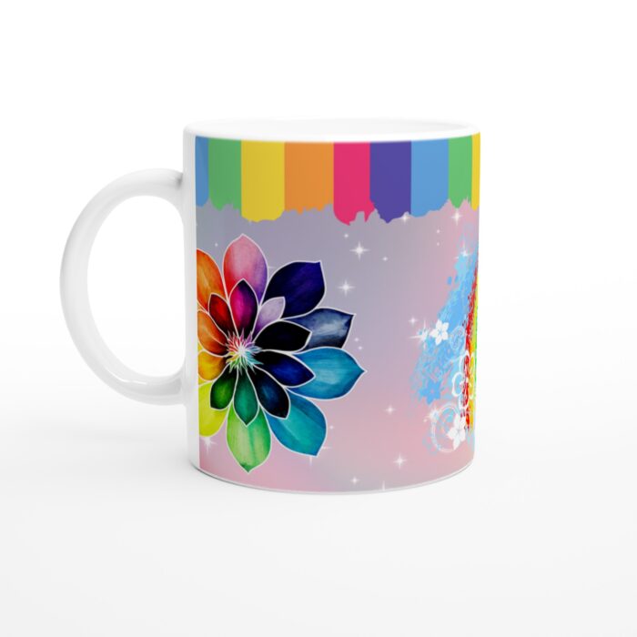 Färgglad Keramisk Mugg – Konstnärlig Blomsterglädje för din Kaffe- & Tebrygd