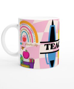 Teacher Life Keramisk Mugg – Färgglad Vardagsfavorit för Engagerade Lärare