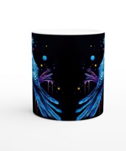 Neon Blue Jay Keramisk Mugg - Levande Färgstark Konst för Kaffeälskaren