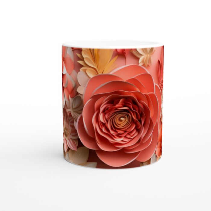 Korallblom Keramisk Mugg 11oz - Konstfull Design i Persika & Rosatoner