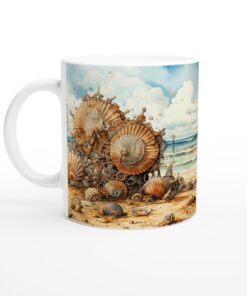Steampunk Shells Keramisk Mugg – Unik Design för Kaffeälskare