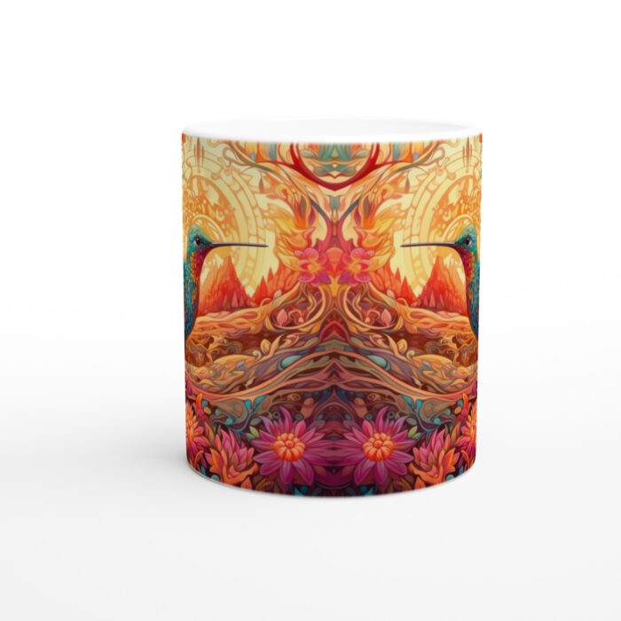 Färgsprakande Kolibri Keramikmugg - 11oz konstnärlig mugg