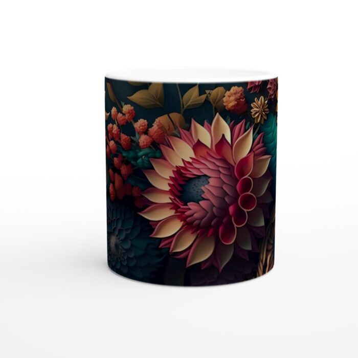 Mystisk Blomsterprakt Keramikmugg - 11oz Konstnärlig Kaffemugg