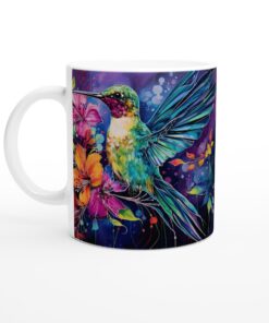 Färgsprakande Kolibri Mugg – Akvarellkonst för Kaffeälskaren