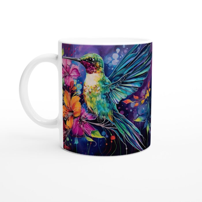 Färgsprakande Kolibri Mugg – Akvarellkonst för Kaffeälskaren