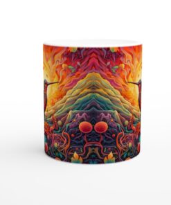 Abstrakt Kolibri 11oz Keramisk Mugg - Psykedelisk Konst för Ditt Fikastund